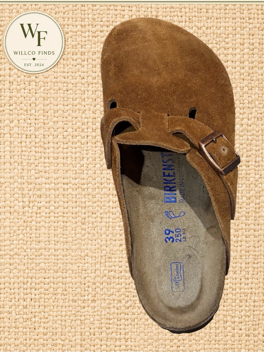 Birkenstock Boston Suede Leather Clogs EU 39/9 US Brown Classic Footbed Germany